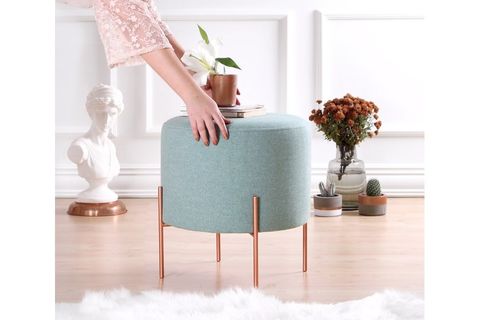 COPPER YUVARLAK PUF, SU YEŞİLİ