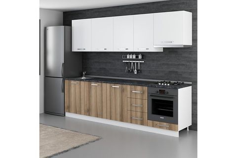 MİNAR ASYA 275 CM MUTFAK DOLABI BEYAZ DORE 275-D8
