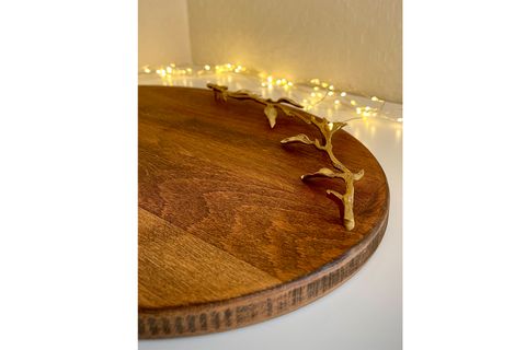 NOBLERAVEN DESIGN DEKORATİF OVAL TEPSİ, BÜYÜK BOY, PİRİNÇ KULPLU