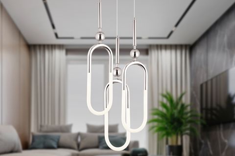 THİSTED ÜÇLÜ YUVARLAK LED AVİZE, KROM