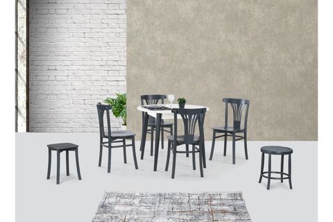 SİENA YUVARLAK MASA, ANTRASİT, 90X90
