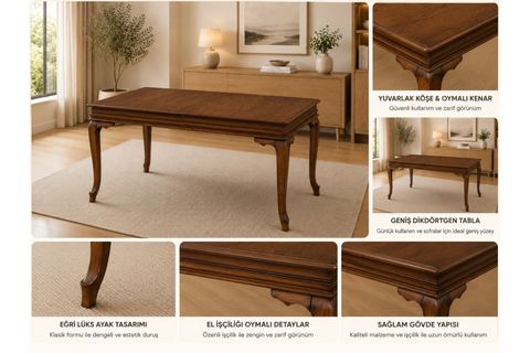 LÜKENS MUTFAK MASASI, 110 CM, CEVİZ