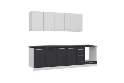 MİNAR ECE 280 CM MUTFAK DOLABI BEYAZ ANTRASİT 280-A9