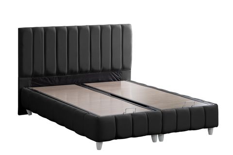 NARVA BAZA BAŞLIK VE REAL PEDLİ YATAK SETİ, ANTRASİT, 160X200