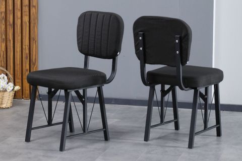 LAJMY BAROK SABİT MUTFAK MASA TAKIMI, 1 SIRTLI BENCH, 2 SANDALYE, SİYAH, 70X110