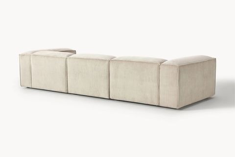 LENA ÜÇLÜ FİTİLLİ KADİFE KOLTUK, BEYAZ