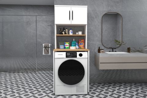 ARİN ÇAMAŞIR MAKİNESİ DOLABI, ATLANTİK ÇAM BEYAZ, 3 RAFLI