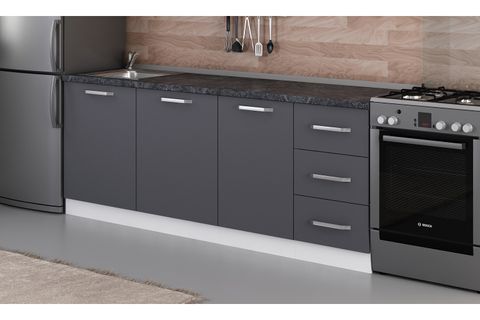 MİNAR 215 CM MUTFAK DOLABI BEYAZ ANTRASİT 215-A2-ALT MODÜL
