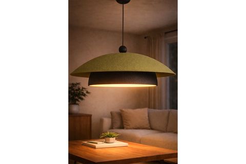 HANDMADE WABİ SABİ KARBON BETON AVİZE, PİSTACHİO