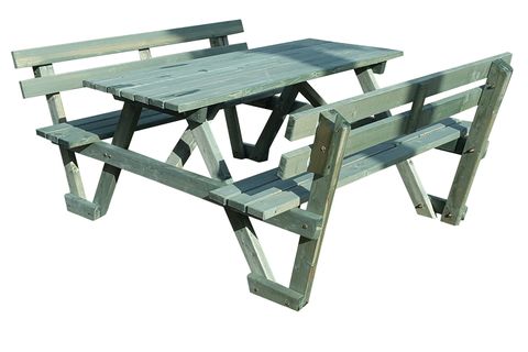 SIRT DAYAMALI PİKNİK MASASI, 6 KİŞİLİK, YEŞİL