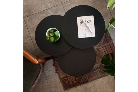 ZİGON MANTAR SEHPA MUSHROOM, ÜÇLÜ, SİYAH