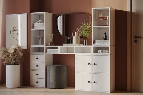 LENO ÇOK AMAÇLI, ÇOK BÖLMELİ VE ÇEKMECELİ DRESUAR, KONSOL VE MAKYAJ MASASI KBR-DRS-1009
