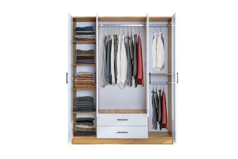 BLESK OYA AYNALI ÇEKMECELİ GARDIROP, 4 KAPAKLI