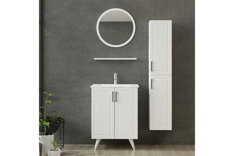 SANYA BANYO DOLABI AY2K130, BEYAZ, 65CM