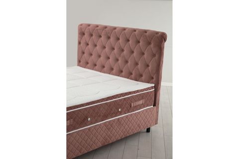 SONATA MİRAY TEK KİŞİLİK BAZA+BAŞLIK+YATAK, GÜL KURUSU, 90X190