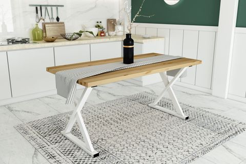 WOODESK BAHAR MASİF YEMEK MASASI, NATURAL RENK, 140X70, CPT7295-140