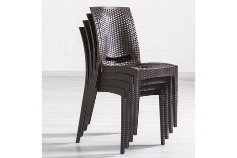 RATTAN DİKDÖRTGEN CAMLI 6 KİŞİLİK BAHÇE MASA TAKIMI, KAHVE