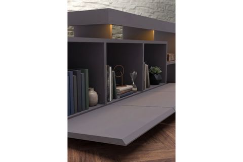LUMA LED IŞIKLI TV ÜNİTESİ, ANTRASİT, 160 CM