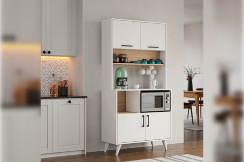 LAVO ÇOK AMAÇLI KAHVE KÖŞESİ DOLABI, 4 KAPAKLI RAFLI