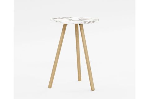 YURİ YUVARLAK YAN SEHPA, BEJ