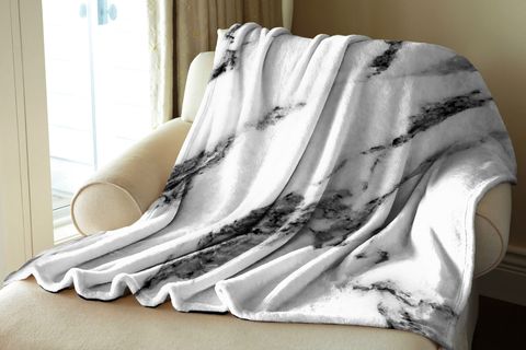 SİYAH MERMER BASKILI WELSOFT TV BATTANİYESİ, 130X170