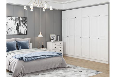 KALE210 YATAK ODASI TAKIMI, BEYAZ MEBRAN, 6 KAPAKLI, SET 76