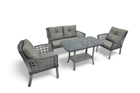 MOVA RATTAN İKİLİ BAHÇE MOBİLYASI, GRİ