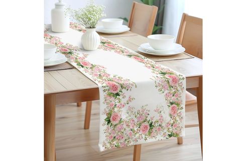 BAHAR GÜLLERİ PAMUKLU MASA RUNNER, 0089 50X150