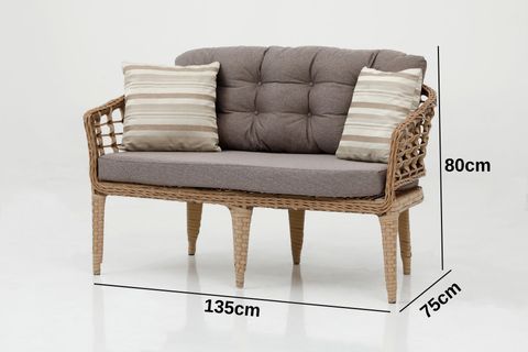 VARAGO RATTAN BAHÇE BALKON SETİ, KREM