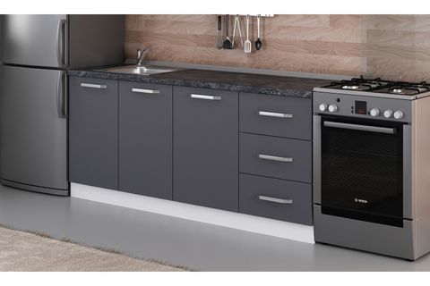 MİNAR 190 CM MUTFAK DOLABI BEYAZ ANTRASİT 190-A1-ALT MODÜL