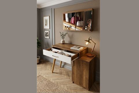 ELEGANCE LONDON AYNALI DRESUAR, BAROK BEYAZ