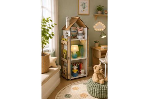 BABY DARLİNG DOKUZ BÖLMELİ MONTESSORİ ÇOCUK KİTAPLIĞI, TRAVERTEN