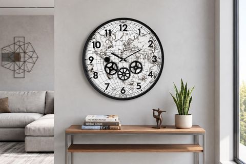 MUYİKA ATLAS DUVAR SAATİ, PRİ ÇARKLI, 47 CM