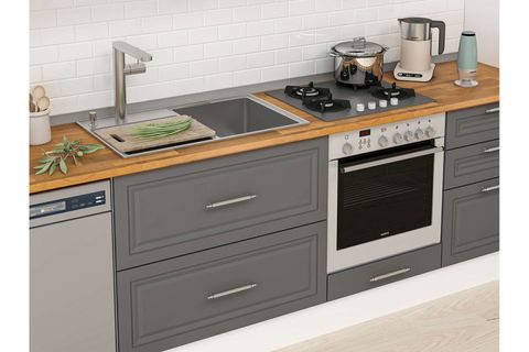 ALVİNKA 400X240 CM KLASİK MEBRAN MUTFAK DOLABI, MBB E90B50S60 2 MEBRAN ANTRASİT SUNTALAM
