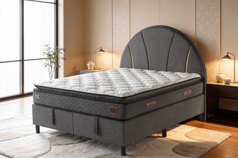 TERRA BAZA BAŞLIK VE YATAK SETİ, GRİ, 150X200
