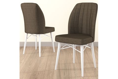 HOOPSİİ VİEN BEYAZ MERMER DESEN AÇILABİLİR MUTFAK MASASI TAKIMI 3216, 6 ADET SANDALYE