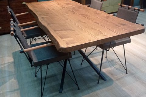 KİAMO DOĞAL AHŞAP YEMEK MASASI TAKIMI