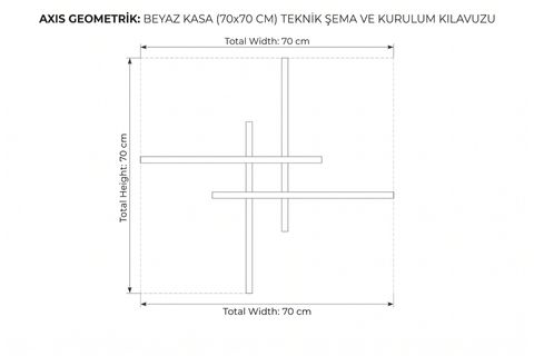AXİS GEOMETRİK ENDİREKT LED APLİK, SİYAH, 70X70 CM
