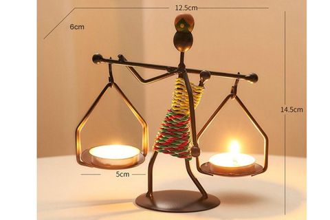 KADIN FİGÜRLÜ METAL MUMLUK, SİYAH