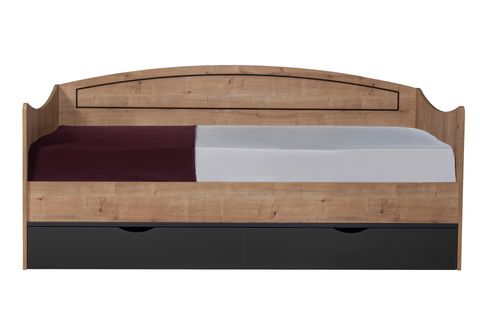 SOFT ÇEKMECELİ KARYOLA, CEVİZ ANTRASİT, 90X200