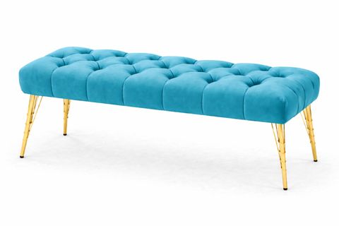 İDEAL PUF, TURKUAZ, GOLD METAL AYAK
