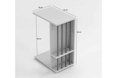 DİON TEKERLEKLİ YAN SEHPA, ANTRASİT