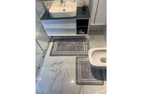 BRİLLANT HALI TRACY İKİLİ BANYO PASPAS TAKIMI 60X150 GRİ
