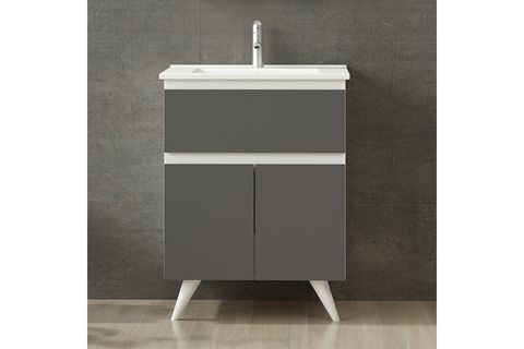 NİKA BANYO DOLABI ALT 65CM AY2K1Ç ETJ BEYAZ ANTRASİT