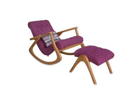 ASEDİA EKOL KAPİTONELİ SALLANAN SANDALYE, FUŞYA, DİŞBUDAK, NATUREL AYAK