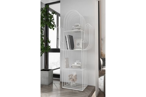 MARSAH HOME VİOLA KAKTÜS METAL KİTAPLIK, BEYAZ