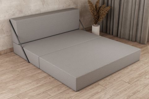 WOODESK KANSAS YATAK OLABİLEN İKİLİ KANEPE, GRİ RENK, CPT9511-200