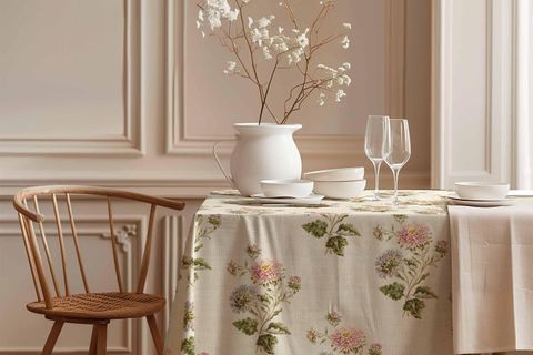 SOFT FLORA PAMUK MASA ÖRTÜSÜ, 150X150 CM