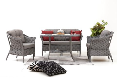 KARDELEN RATTAN İKİLİ OTURMA GRUBU, GRİ