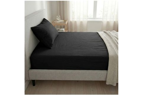 MAKİ HOME ÇİFT KİŞİLİK LASTİKLİ ÇARŞAF VE YASTIK KILIFI SETİ, SİYAH, 160X200, 50X70